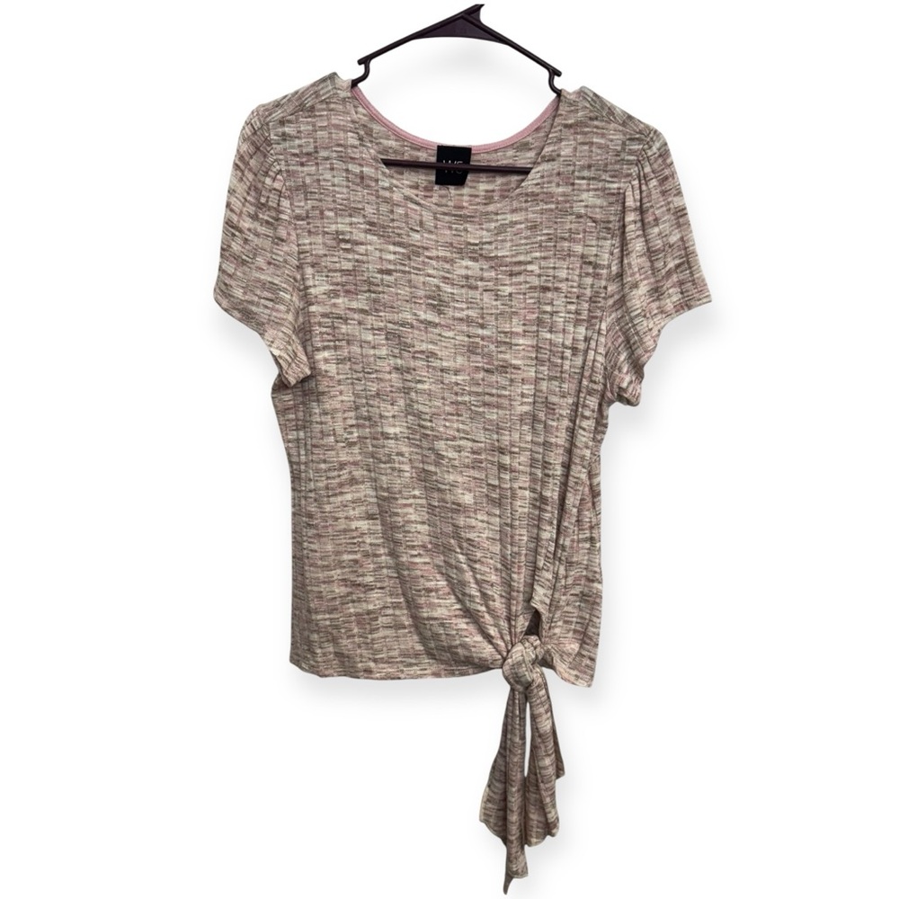 Anthropologie: W5 Heathered Short Sleeve Tie-Front Tee Size M *209